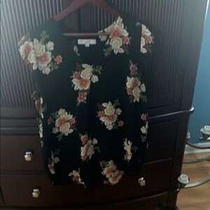 LOFT Black Floral Women's Top